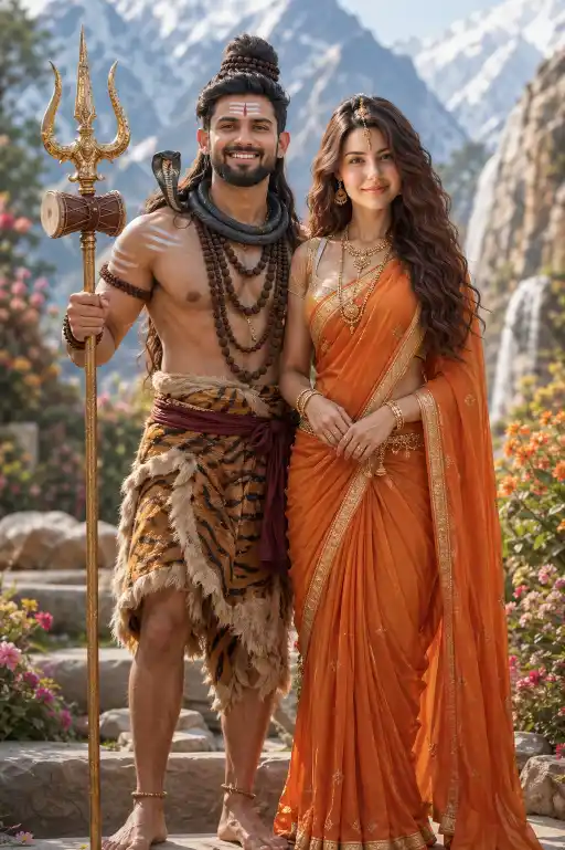 Divine Hindu Couple AI Prompt