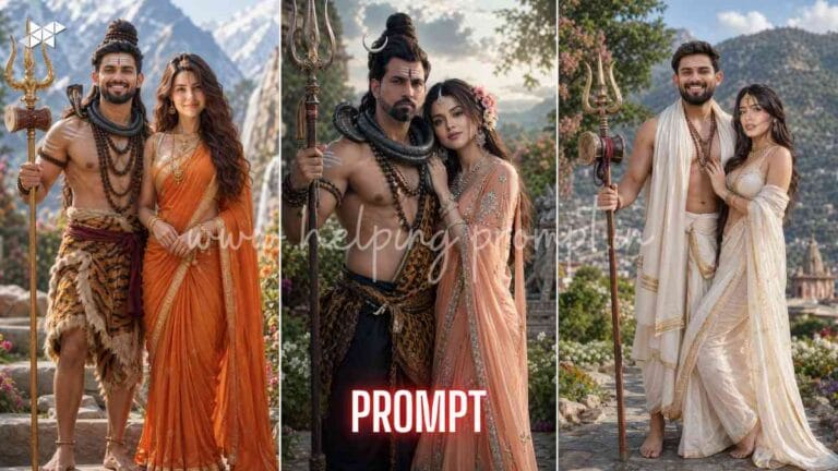 Divine Hindu Couple AI Prompt