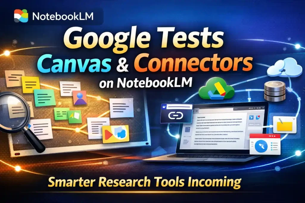 Google tests Canvas and Connectors on NotebookLM