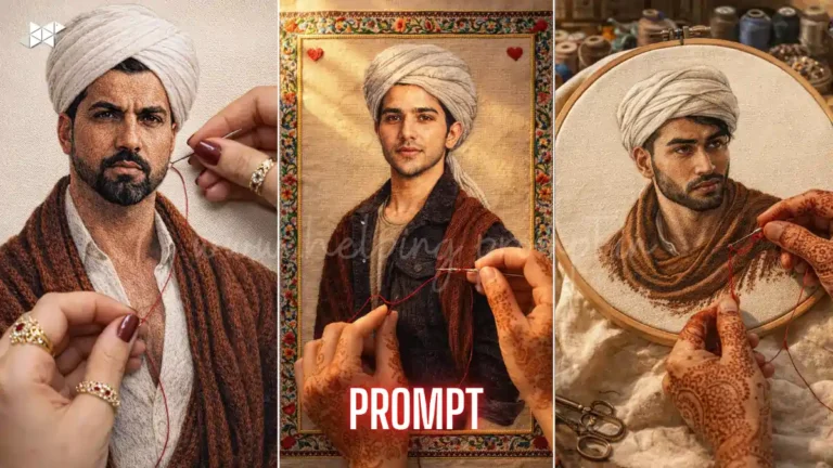 Handmade Embroidery Portrait AI Prompt