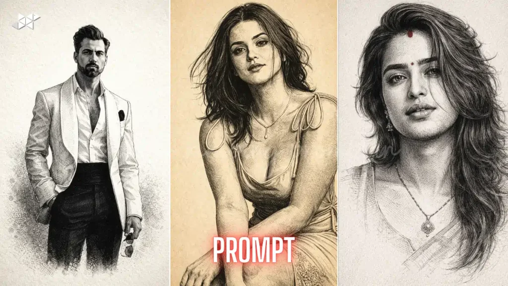 Pro Ink Pen Portrait Illustration Prompt