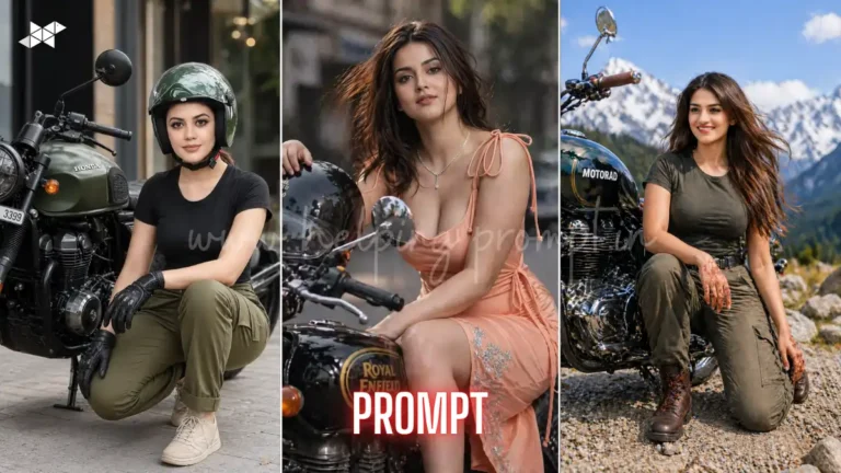 Indian Biker Girl AI Portrait Prompt