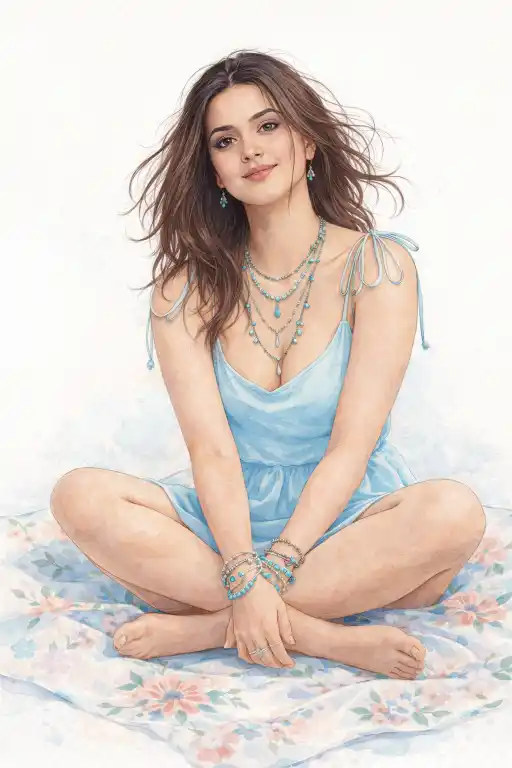 Boho Summer Girl Clipart AI Prompt
