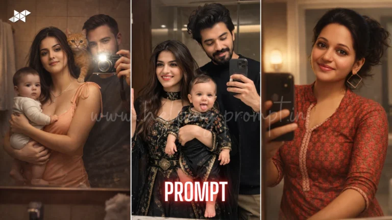 Cinematic Family Mirror Selfie AI Prompt