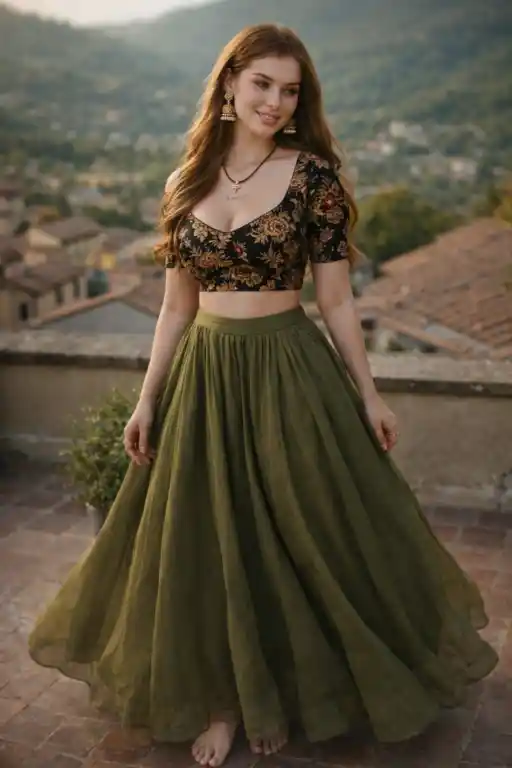 Female Lehenga Portrait AI Prompt