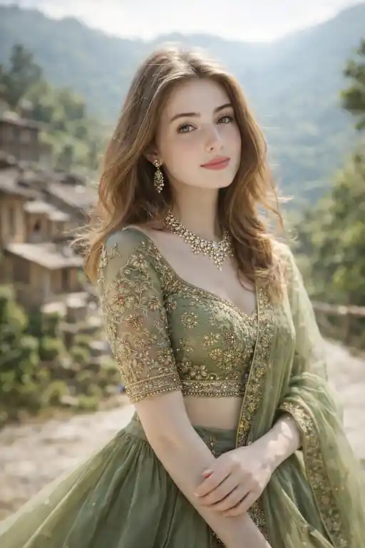 Female Lehenga Portrait AI Prompt