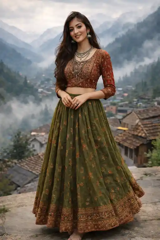 Female Lehenga Portrait AI Prompt