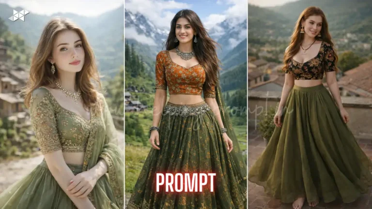 Female Lehenga Portrait AI Prompt