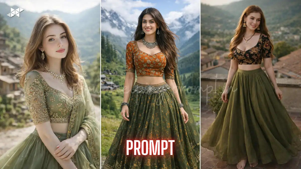 Female Lehenga Portrait AI Prompt