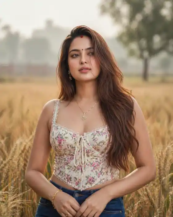 Girl Wheat Field Portrait AI Prompt