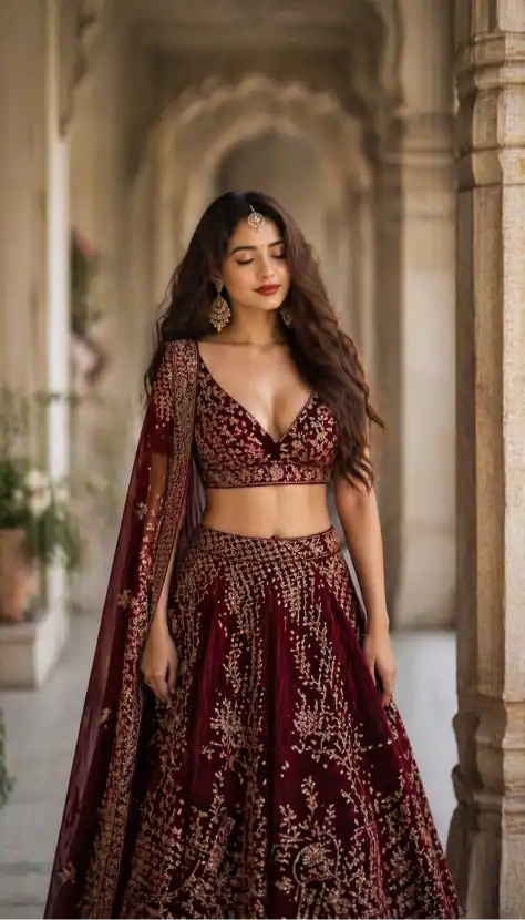 Indian Lehenga Portrait AI Prompt