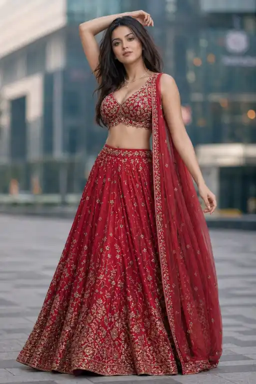 Indian Lehenga Portrait AI Prompt