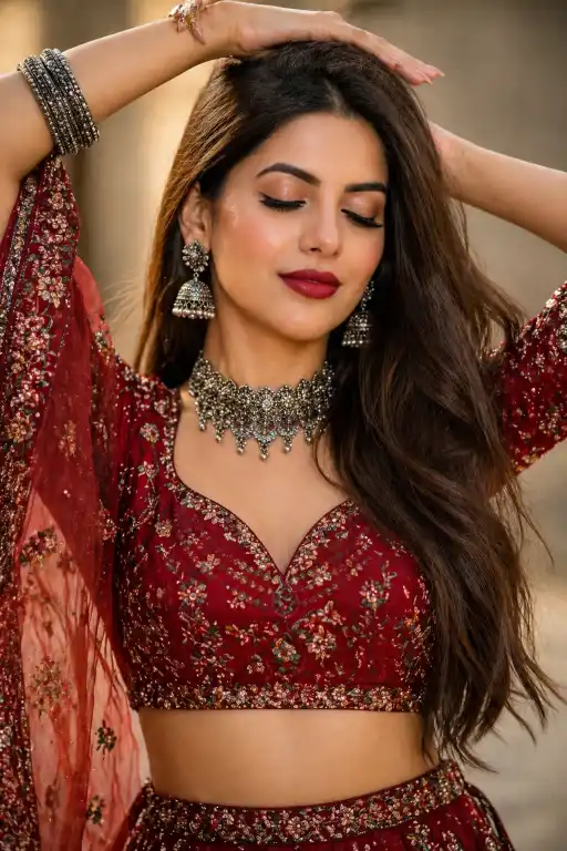 Indian Lehenga Portrait AI Prompt