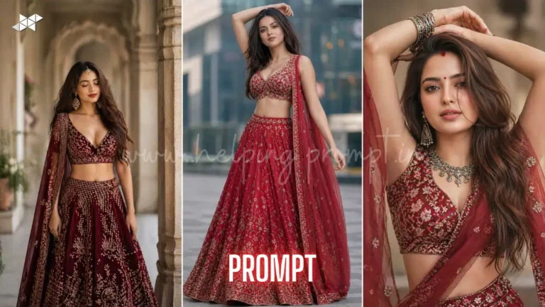 Stunning Indian Lehenga Portrait AI Prompt