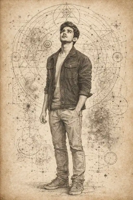 Technical Ink Sketch AI Portrait Prompt