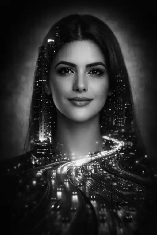 Viral Girl Double Exposure AI Portrait with Cityscape Effect Guide