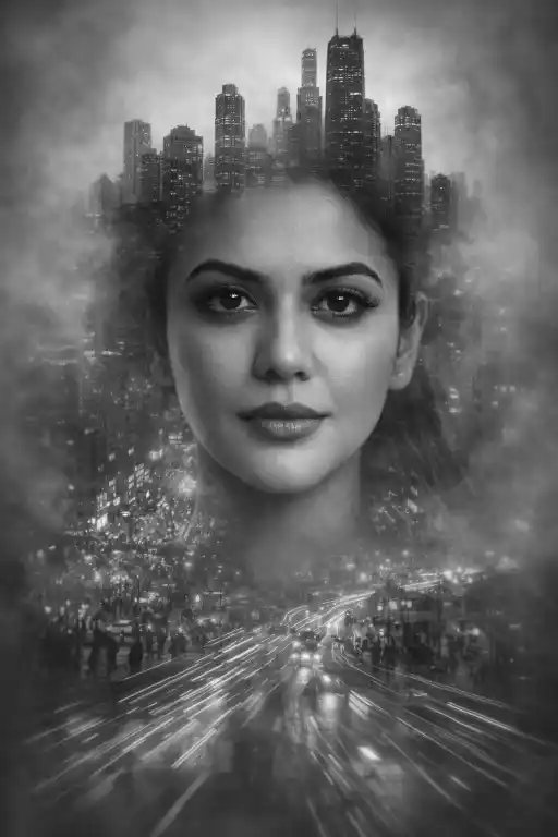 Viral Girl Double Exposure AI Portrait with Cityscape Effect Guide