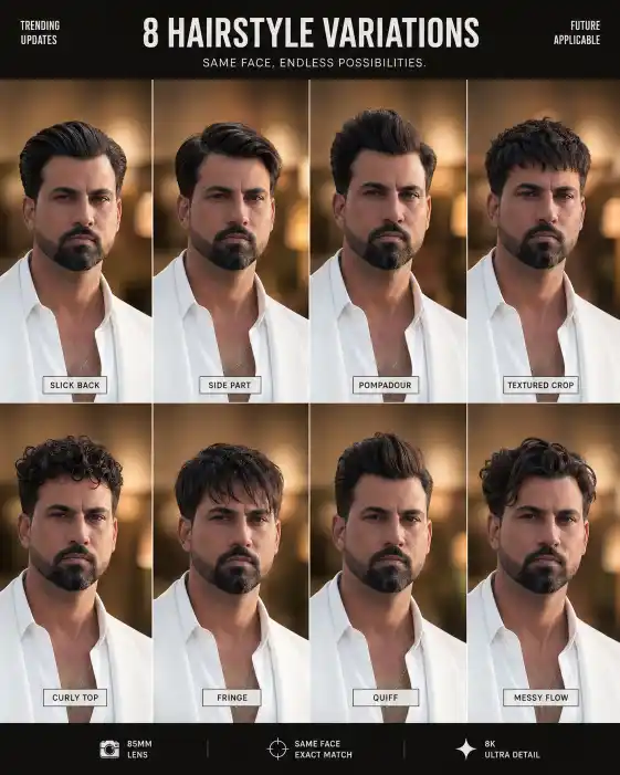 Viral Hairstyle Grid AI Prompt