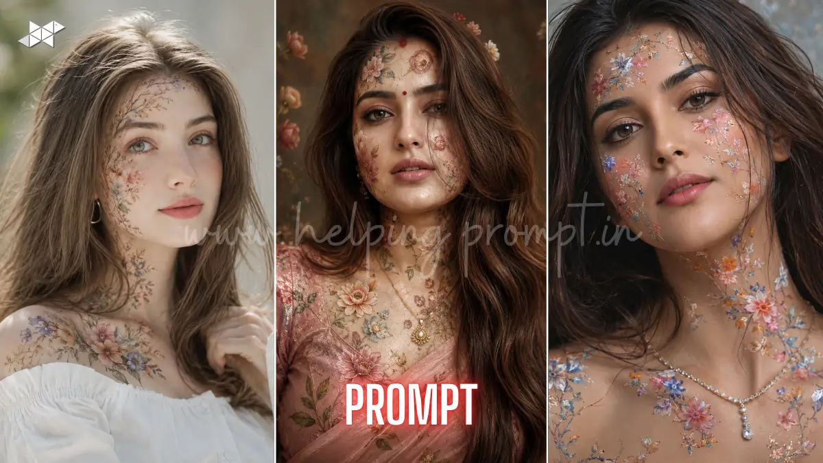 Dreamy Floral Face Art Prompt