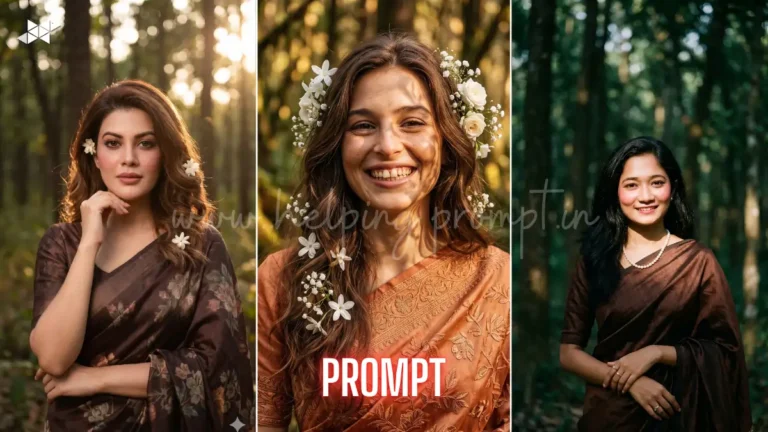 America Golden Hour Saree AI Portrait Prompt (Tested)