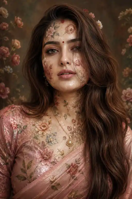 Dreamy Floral Face Art Prompt