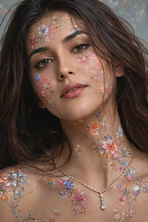 Dreamy Floral Face Art Prompt
