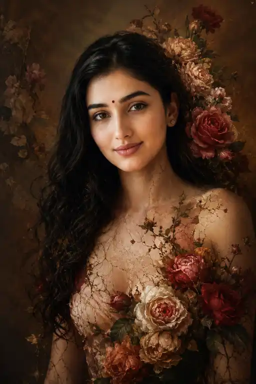 Dreamy Floral Face Art Prompt