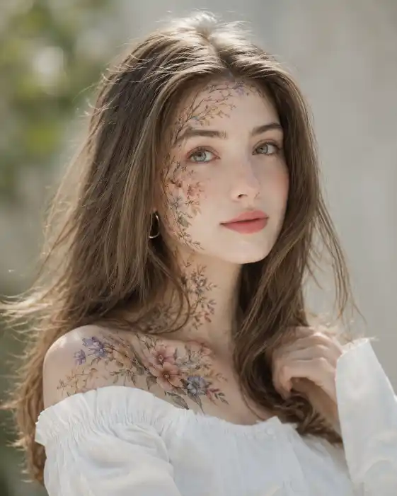 Dreamy Floral Face Art Prompt