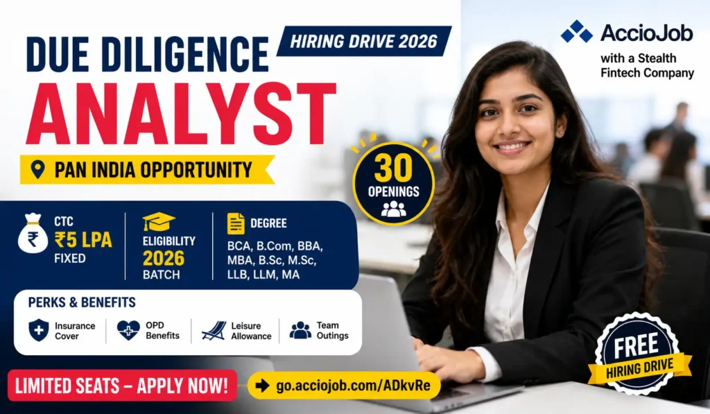 Due Diligence Analyst Hiring Drive 2026