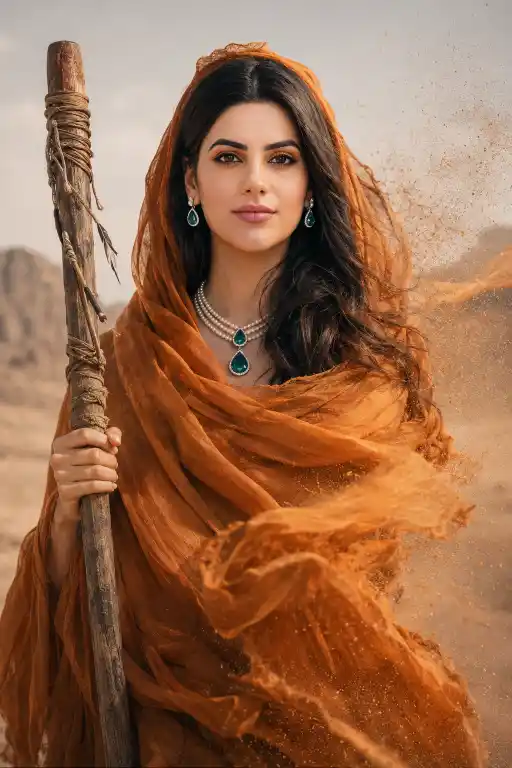 Mystical Desert Portrait AI Prompt