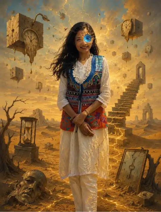 Surreal Melting Face Desert AI Art Prompts