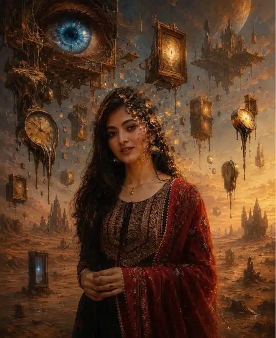 Surreal Melting Face Desert AI Art Prompts