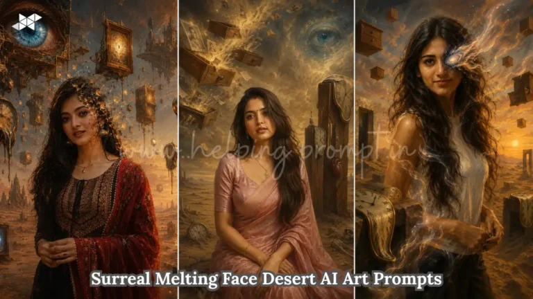 Surreal Melting Face Desert AI Art Prompts