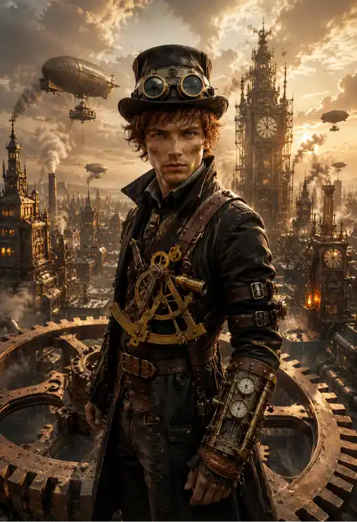 Cinematic Steampunk Portrait AI Prompt