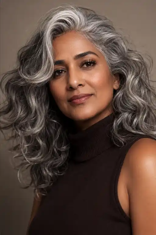 Elegant Older Woman Portrait AI Prompt
