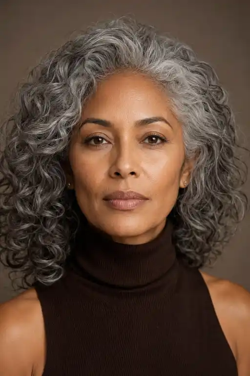 Elegant Older Woman Portrait AI Prompt