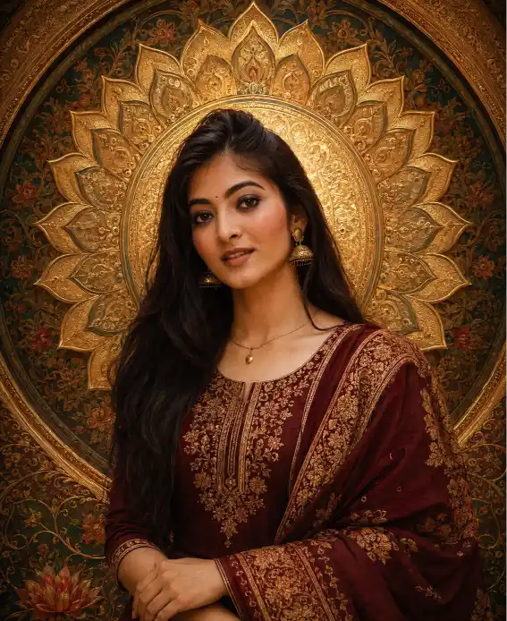 Indian Mandala Portrait Prompt
