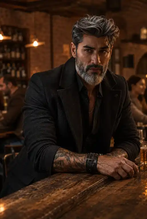 Tattooed Man Portrait Prompt