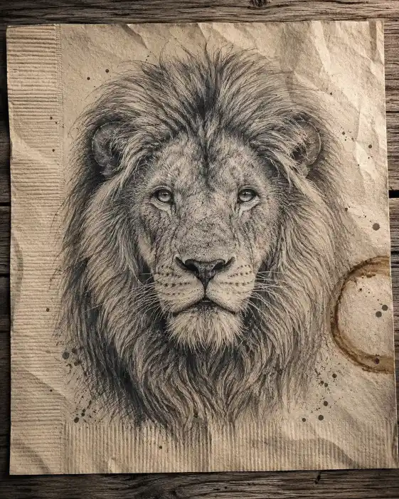 Lion Pencil Sketch Prompt