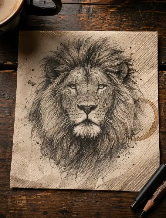 Lion Pencil Sketch Prompt