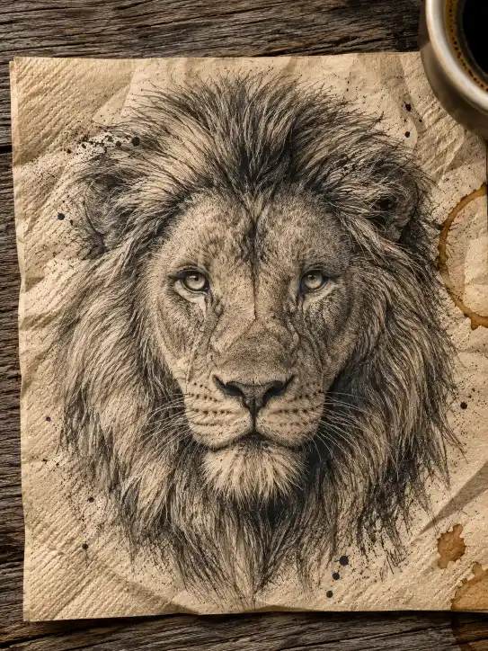 Lion Pencil Sketch Prompt