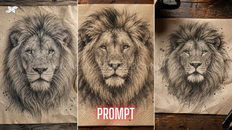 Lion Pencil Sketch Prompt
