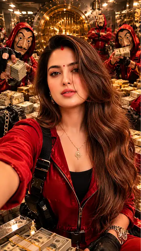 Selfie With Money Heist AI Prompt