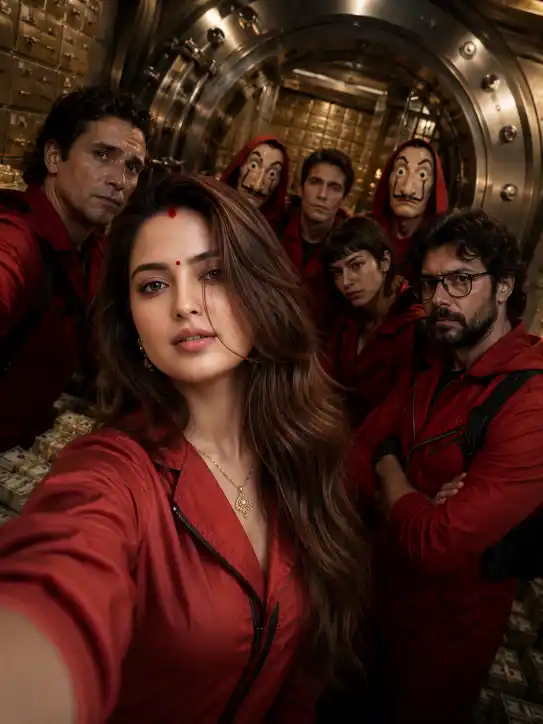 Selfie With Money Heist AI Prompt