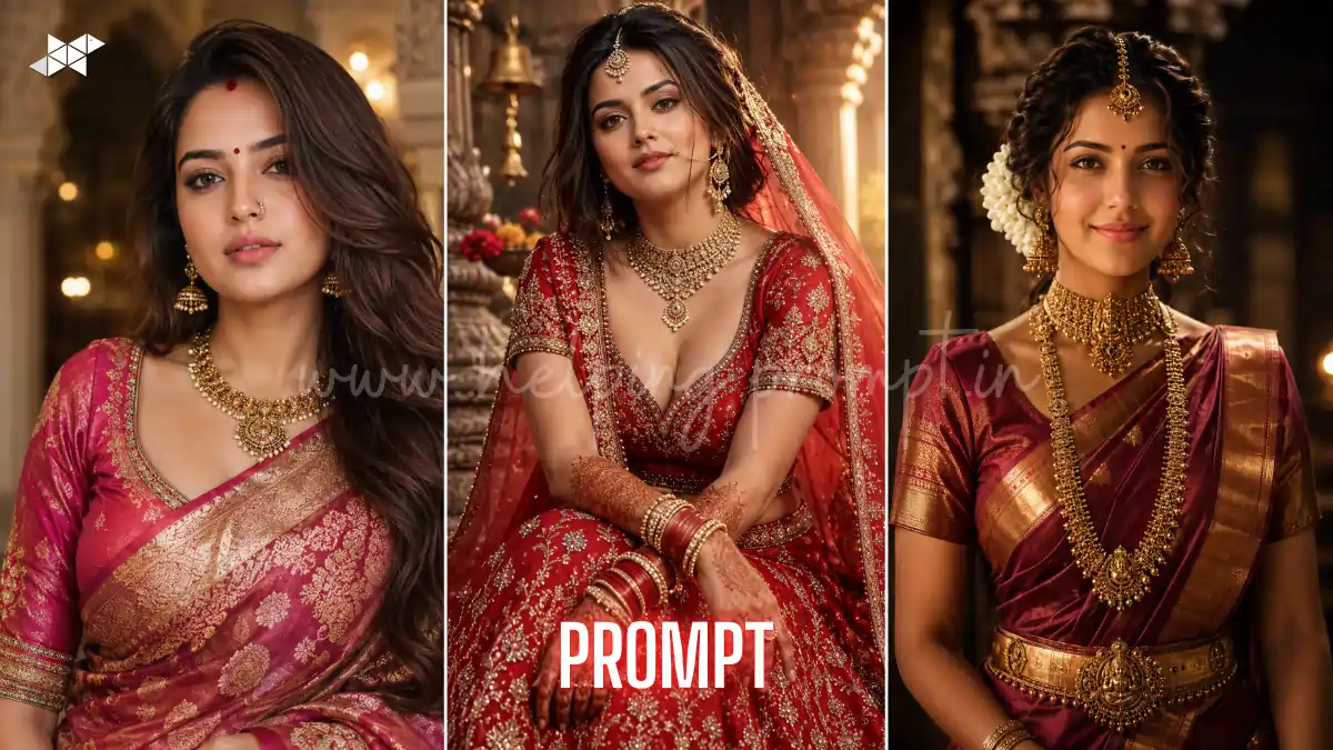 Traditional Indian Aesthetic Girl AI Prompt Trends