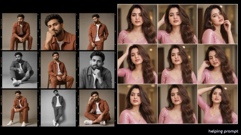 9-Panel Portrait Grid AI Prompt