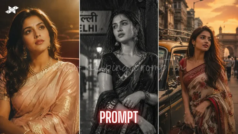 Retro Bollywood Saree AI Prompts