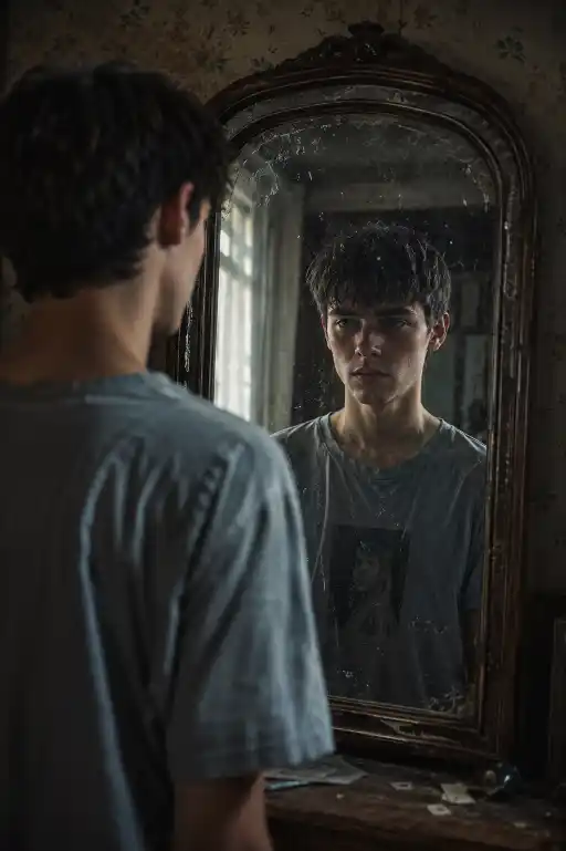 Cinematic Mirror Portrait AI Prompt