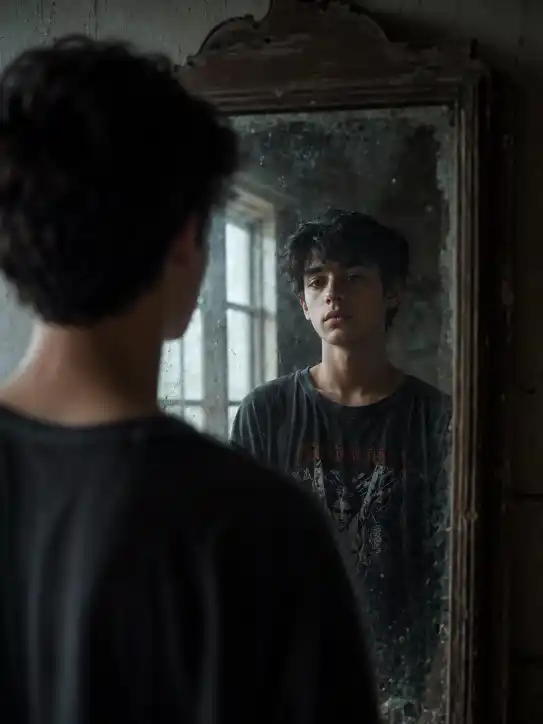 Cinematic Mirror Portrait AI Prompt