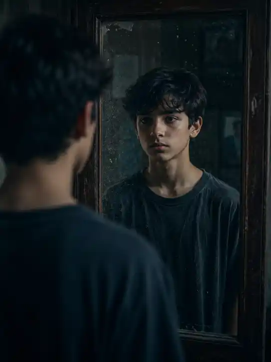 Cinematic Mirror Portrait AI Prompt